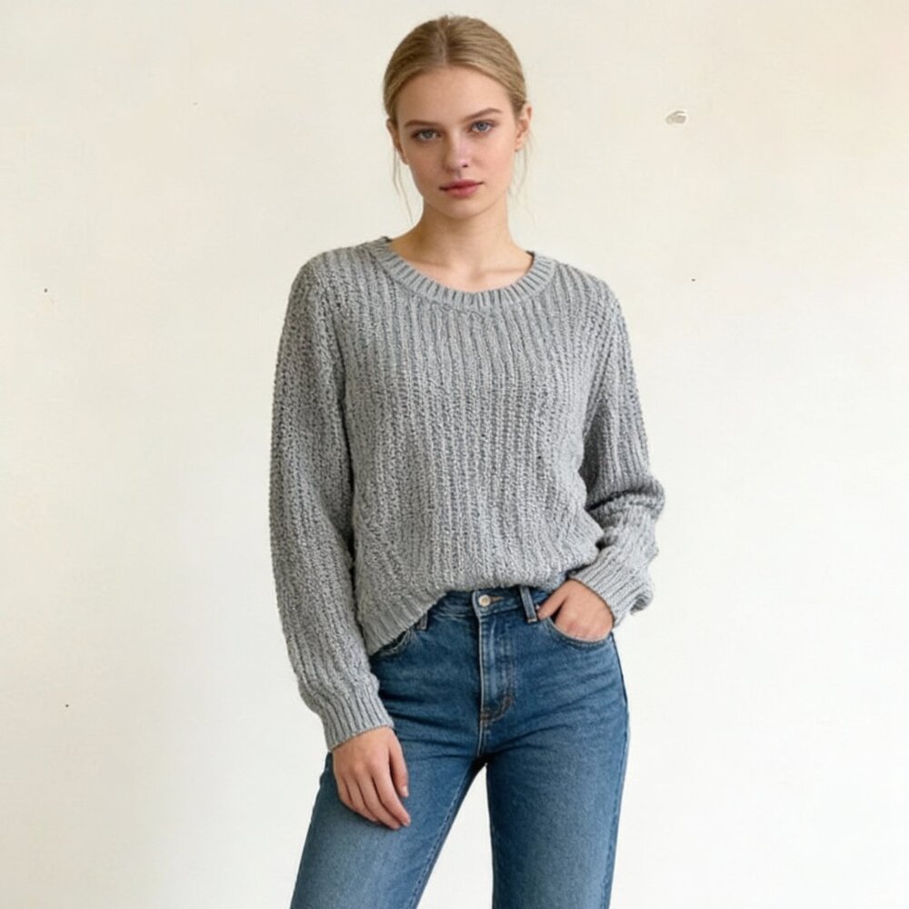 GAP | Gray Crewneck Knit Sweater Sz L
